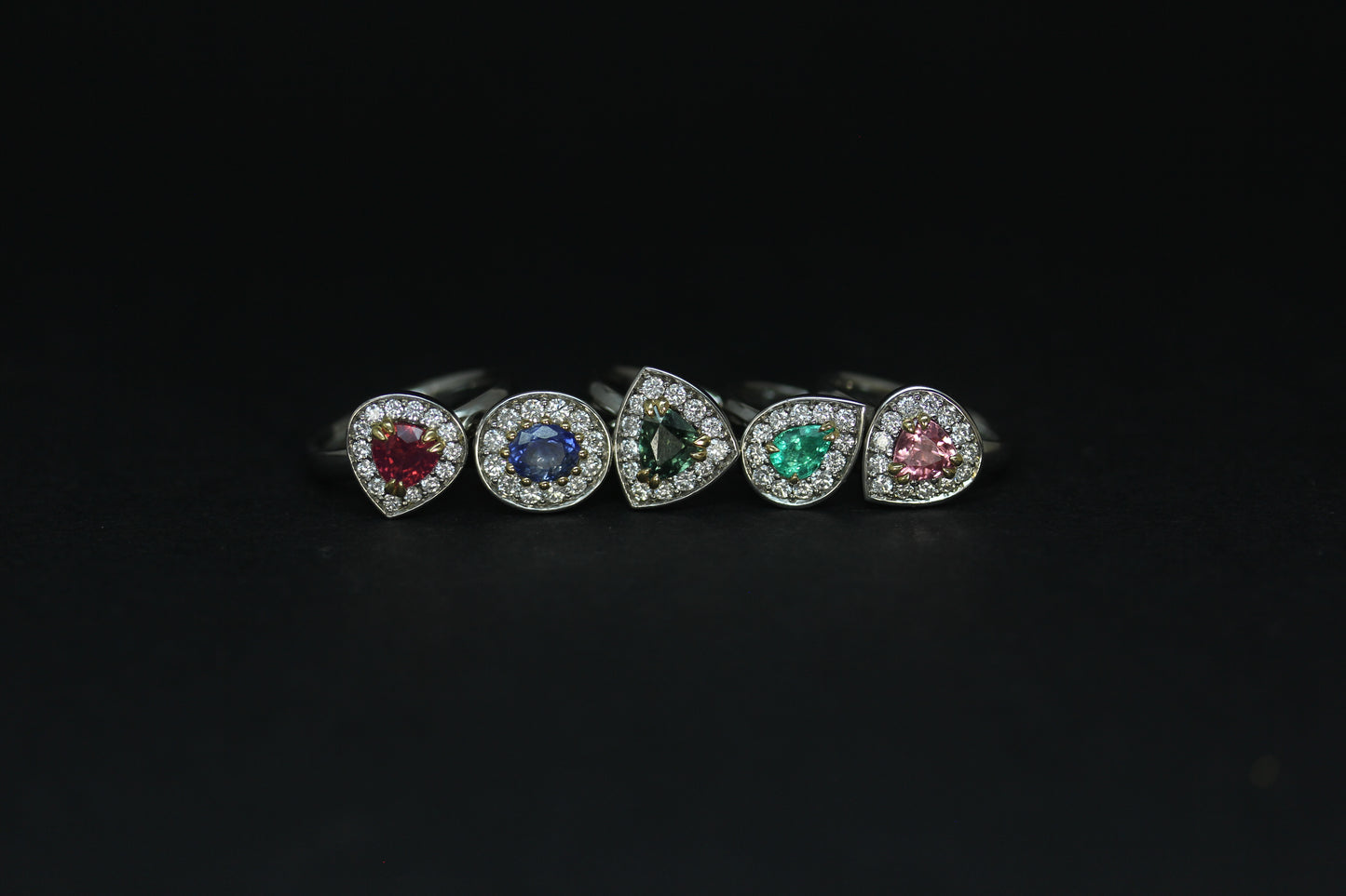 Platinum Teal Sapphire Ring