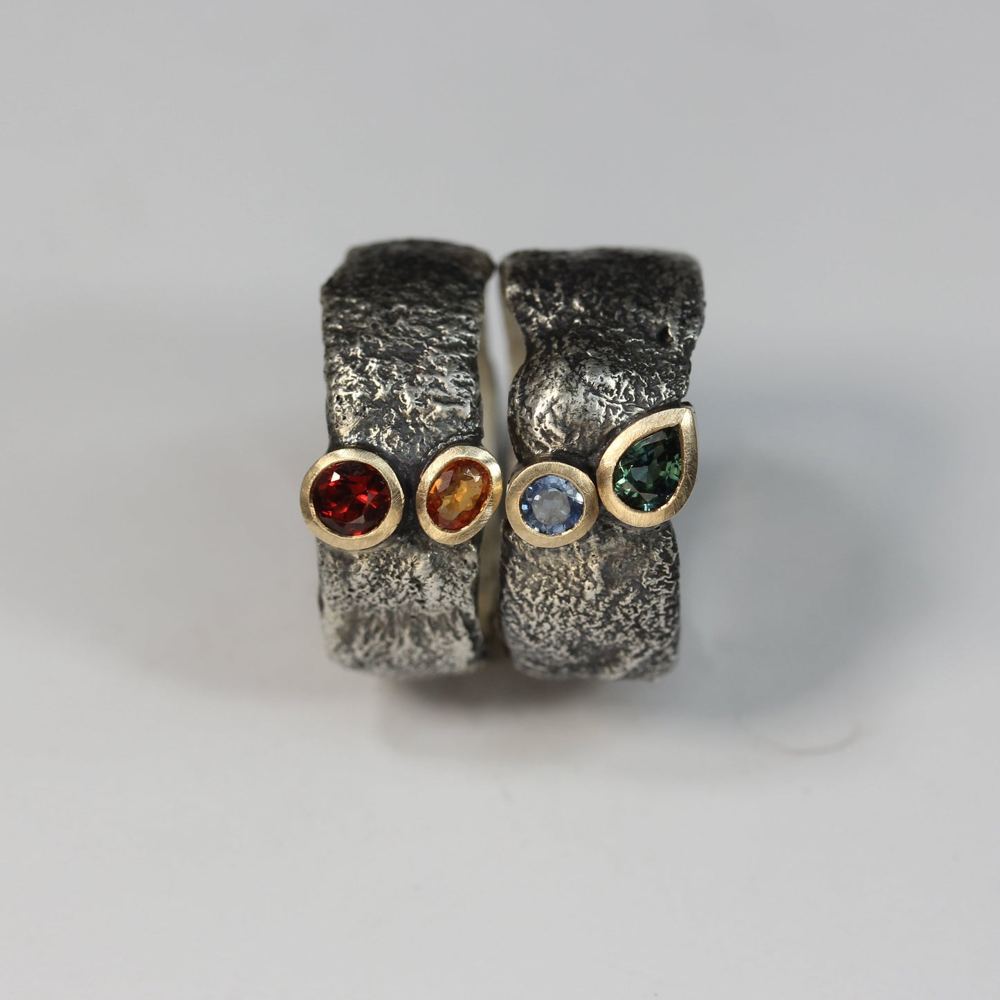 Reticulated Sapphire and Garnet Band