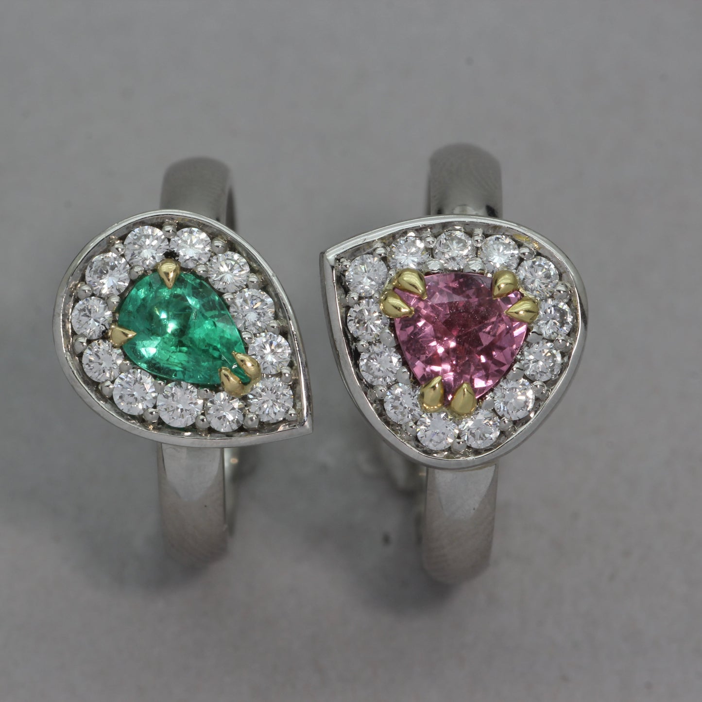 Platinum Emerald Halo Ring