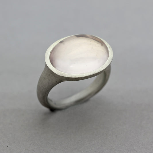 Large Rose Quartz Cabochon Ring