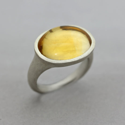 Large Citrine Cabochon Ring