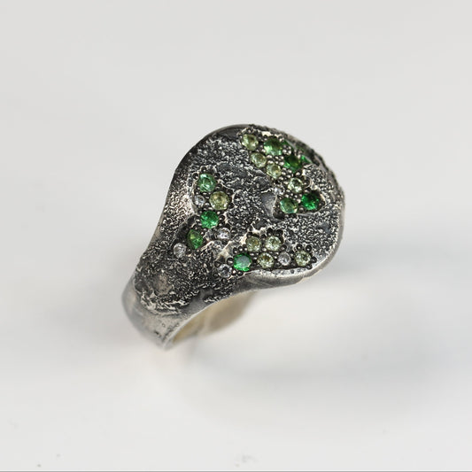 Reticulated Signet Ring Green Edition